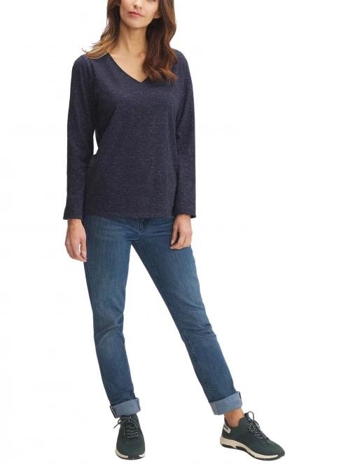 TBS Adeviver női kötött pulóver sötétkék színben 4