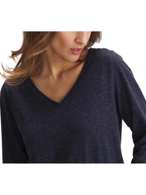 TBS Adeviver női kötött pulóver sötétkék színben 5