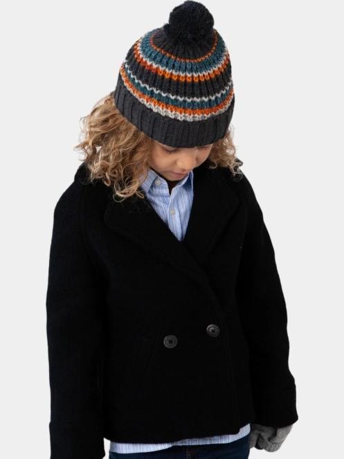 Barts Goser Beanie Kids bojtos sapka sötétkék színben 4