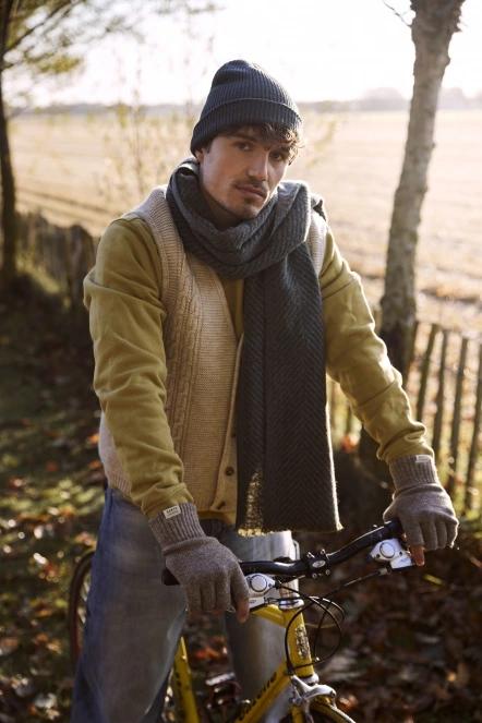 Barts Vidat Fingerless Gloves férfi kesztyű barna színben 5