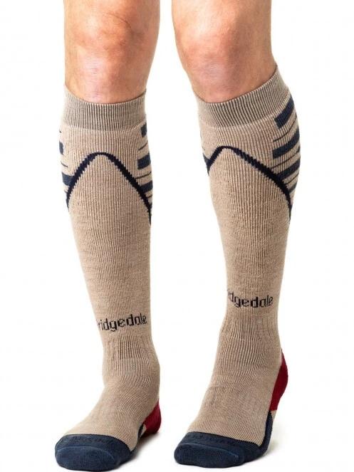 Bridgedale Midweight + Merino Endurance Over Calf férfi sízokni homok színben 4