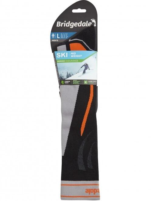 Bridgedale Midweight Merino Endurance Over Calf férfi sízokni szürke színben 5