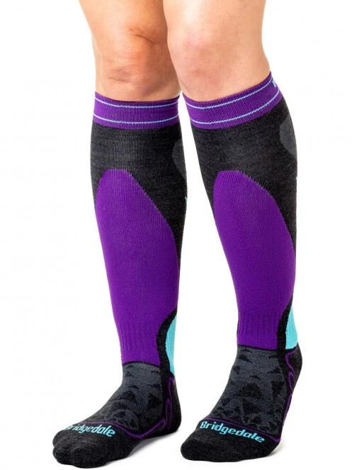 Bridgedale Midweight Merino Endurance Over Calf női sízokni lila színben 4
