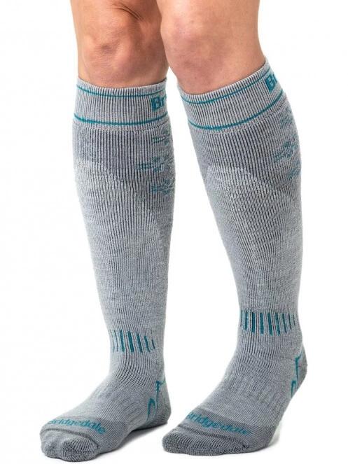 Bridgedale Midweight + Merino Endurance Over Calf női sízokni szürke színben 4