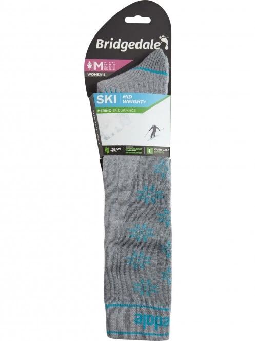 Bridgedale Midweight + Merino Endurance Over Calf női sízokni szürke színben 5
