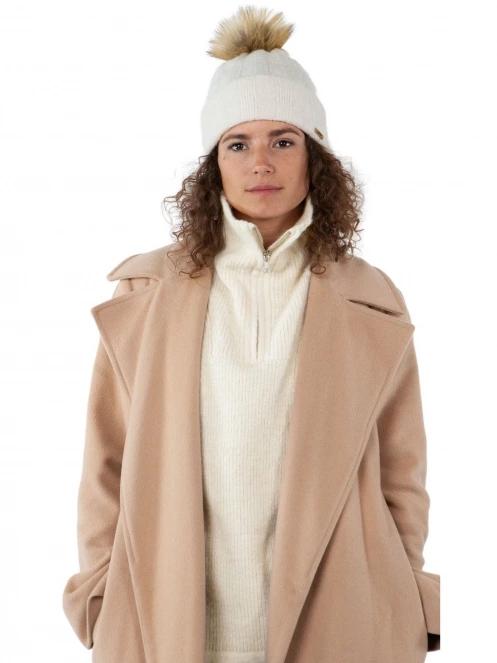 Barts Civana Beanie női bojtos sapka fehér színben 3