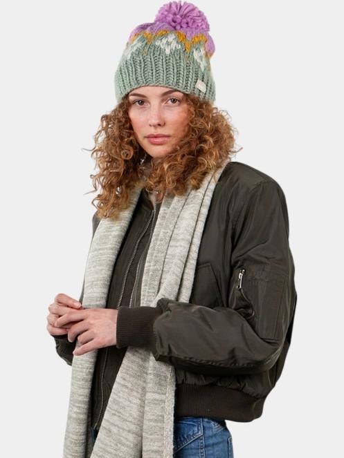 Barts Curley Beanie női bojtos sapka zöld színben 3