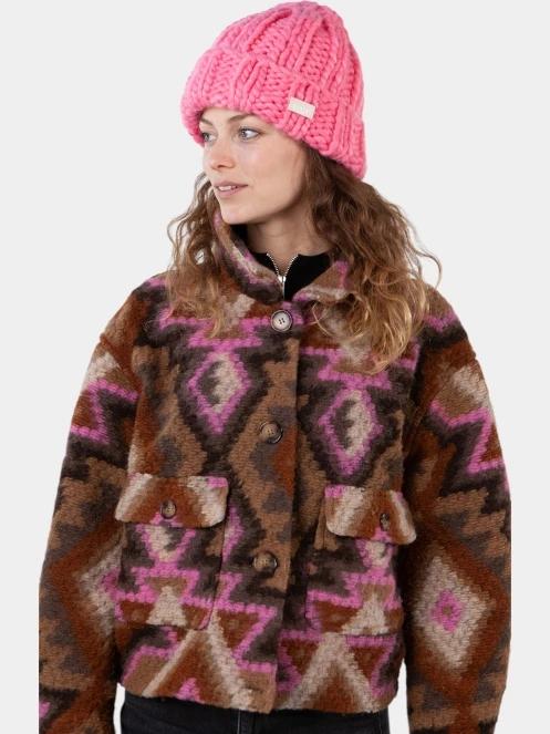 Barts Hermitta Beanie női kötött sapka rózsaszín színben 4