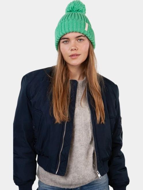 Barts Joansy Beanie női bojtos sapka zöld színben 3