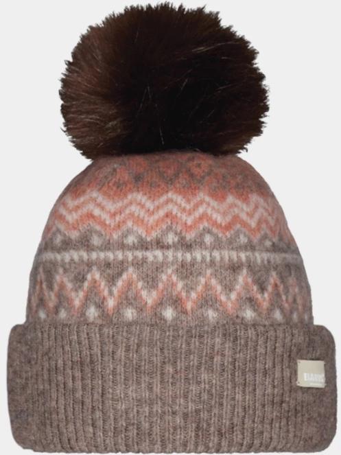 Barts Woodstar Beanie női bojtos sapka barna színben 2