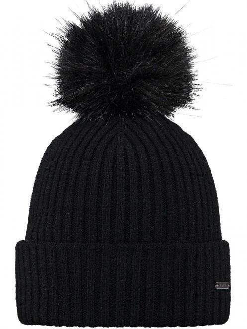 Barts Kenzie Beanie női bojtos sapka fekete színben 2