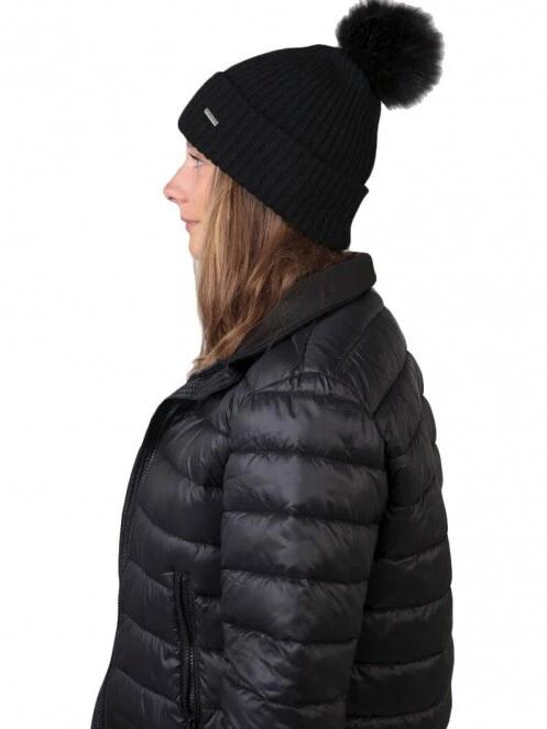 Barts Kenzie Beanie női bojtos sapka fekete színben 3