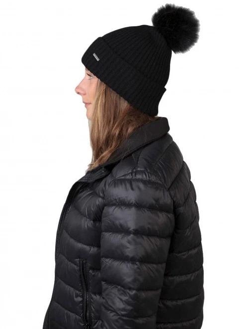 Barts Kenzie Beanie női bojtos sapka fekete színben 2