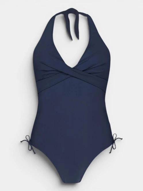 Barts Solid Halter One Piece női fürdőruha sötétkék színben 4