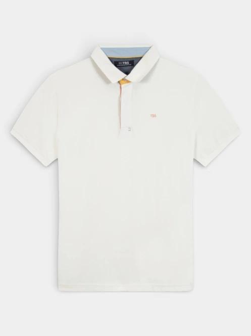 TBS Clidepol férfi galléros póló fehér színben 4