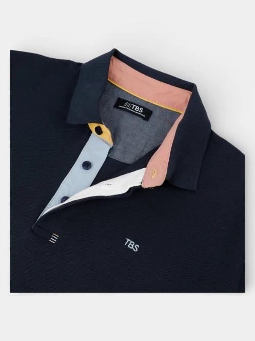 TBS Clidepol férfi galléros póló sötétkék színben 6