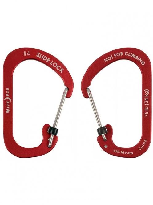 Niteize SlideLock® reteszelhető karabiner #4 karabiner piros színben 2