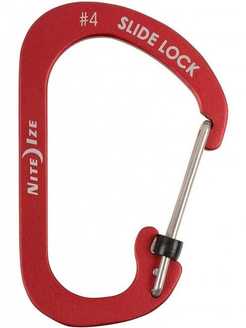 Niteize SlideLock® reteszelhető alumínium karabiner #4 - Piros karabiner piros színben 2