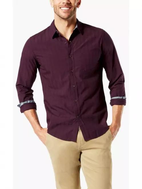 Dockers Laundered Poplin Shirt férfi hosszú ujjú ing piros színben 2