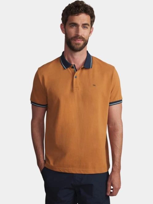 TBS Darelpol férfi galléros póló barna színben 2