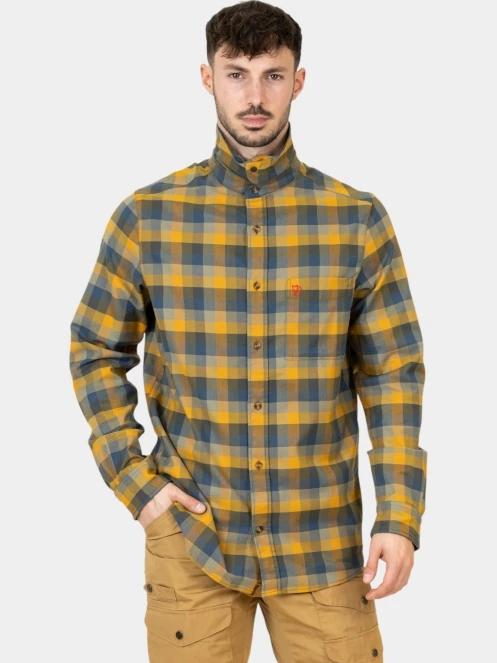 Fjallraven Lappland Stretch Flannel Shirt M férfi hosszú ujjú ing sötétkék színben 6