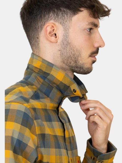 Fjallraven Lappland Stretch Flannel Shirt M férfi hosszú ujjú ing sötétkék színben 8