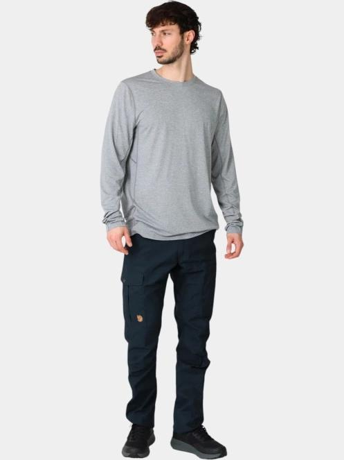 Fjallraven Abisko Day Hike LS M férfi hosszú ujjú sport póló szürke színben 5