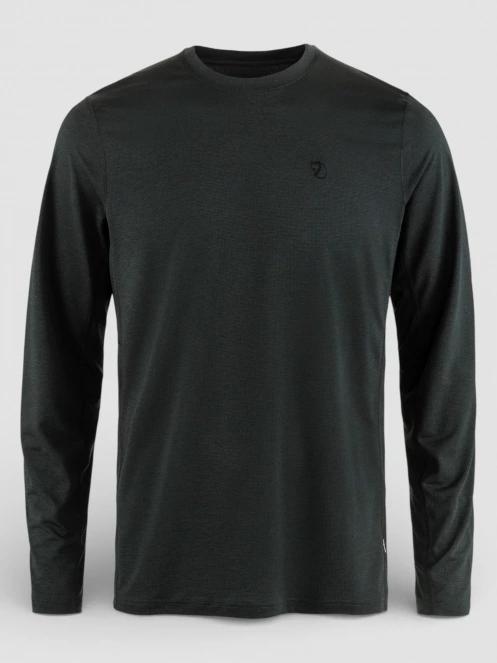 Fjallraven Abisko Day Hike LS M férfi hosszú ujjú sport póló fekete színben 2