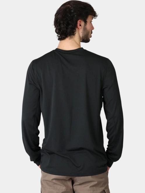 Fjallraven Abisko Day Hike LS M férfi hosszú ujjú sport póló fekete színben 4