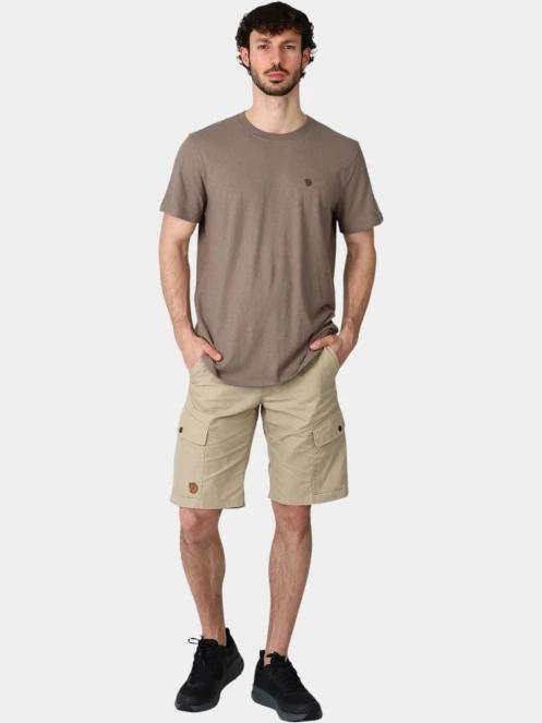 Fjallraven Hemp Blend T-shirt M férfi rövid ujjú póló barna színben 5
