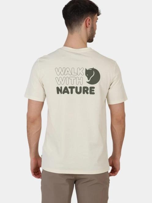 Fjallraven Walk With Nature T-shirt M férfi rövid ujjú póló fehér színben 4