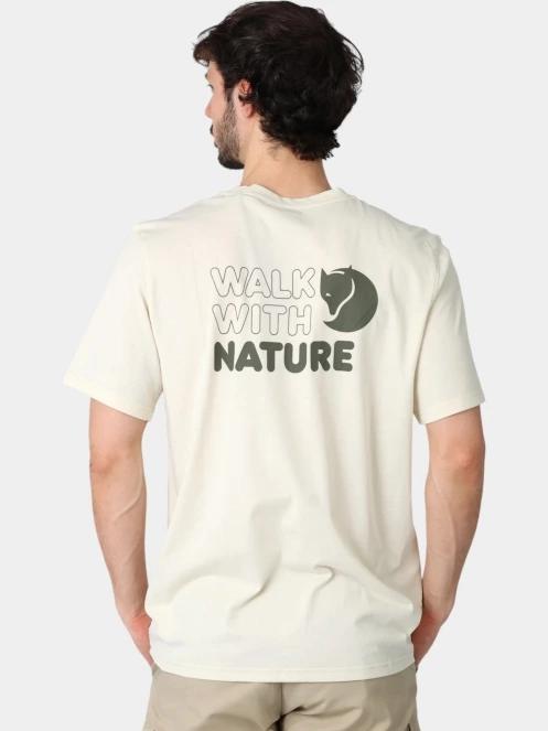 Fjallraven Walk With Nature T-shirt M férfi rövid ujjú póló fehér színben 4