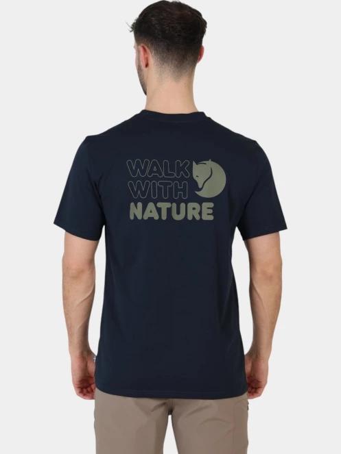 Fjallraven Walk With Nature T-shirt M férfi rövid ujjú póló sötétkék színben 4