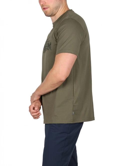 Fjallraven Lush Logo T-shirt M férfi rövid ujjú póló oliva színben 3