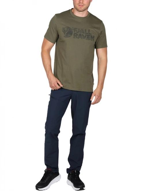 Fjallraven Lush Logo T-shirt M férfi rövid ujjú póló oliva színben 5