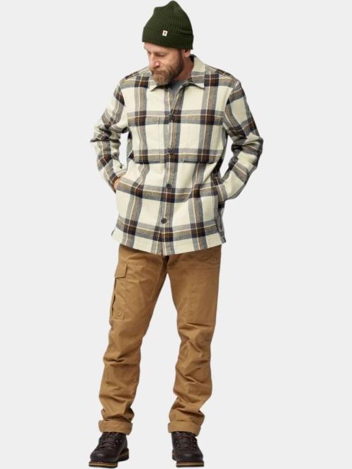 Fjallraven Singi Flannel Overshirt M férfi hosszú ujjú ing homok színben 5