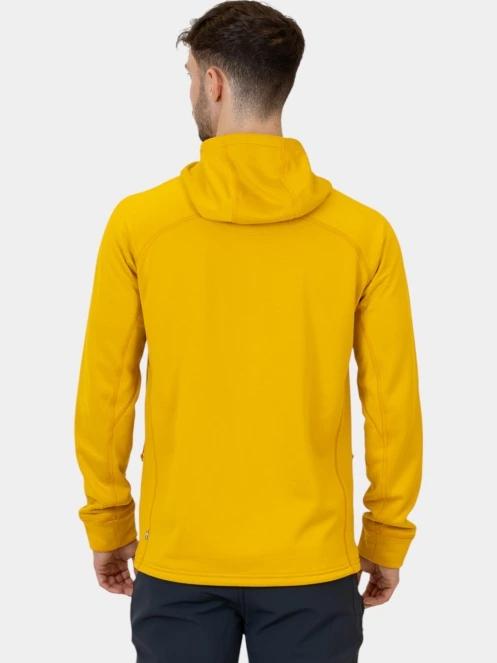 Fjallraven Abisko Grid Fleece Hoodie M férfi kapucnis pulóver sárga színben 4