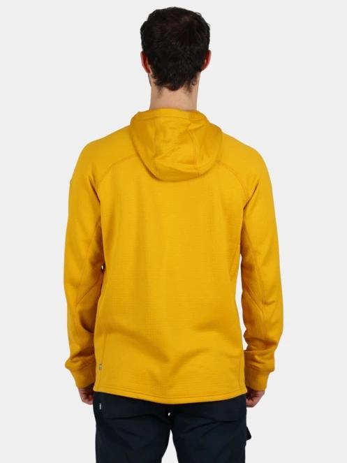 Fjallraven Abisko Grid Fleece Hoodie M férfi kapucnis pulóver sárga színben 4