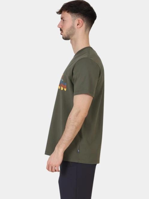 Fjallraven Multicolor Logo T-shirt M férfi rövid ujjú póló oliva színben 3