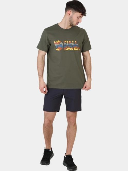 Fjallraven Multicolor Logo T-shirt M férfi rövid ujjú póló oliva színben 6
