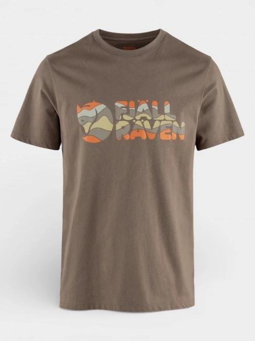 Fjallraven Multicolor Logo T-shirt M férfi rövid ujjú póló barna színben 6