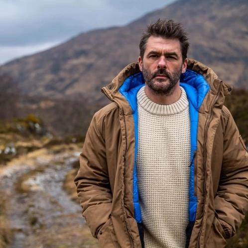 Fjallraven Övik Waffle Knit M férfi kötött pulóver barna színben 5