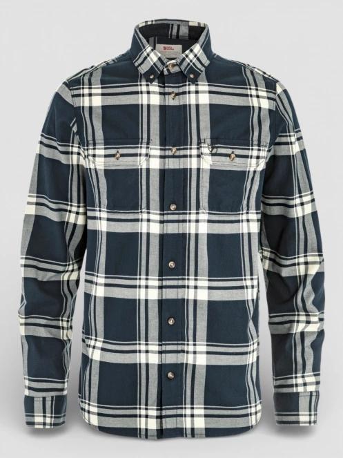 Fjallraven Övik Lite Flannel Shirt M férfi hosszú ujjú ing sötétkék színben 2