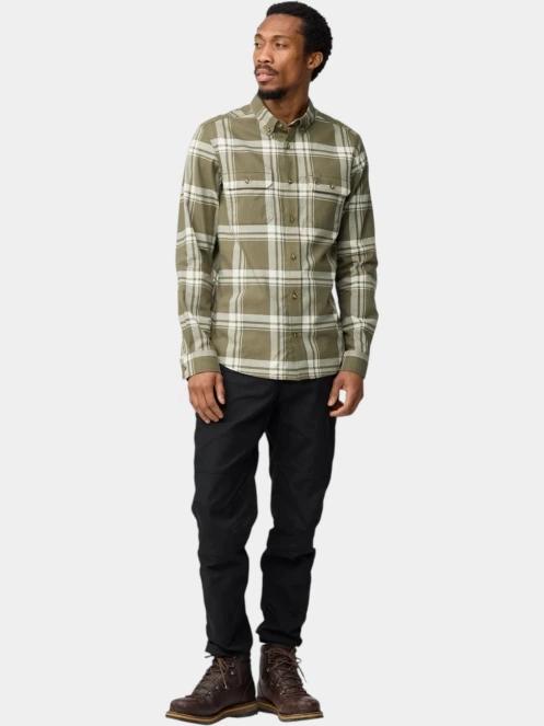 Fjallraven Övik Lite Flannel Shirt M férfi hosszú ujjú ing zöld színben 2