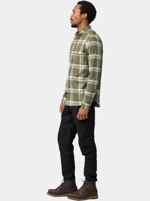 Fjallraven Övik Lite Flannel Shirt M férfi hosszú ujjú ing zöld színben 3