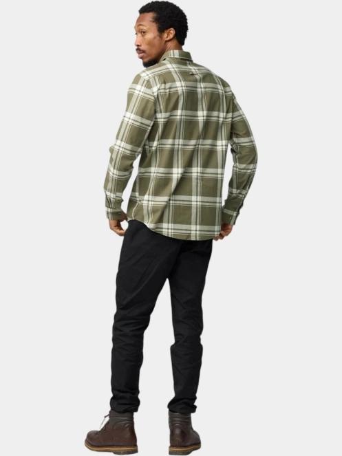 Fjallraven Övik Lite Flannel Shirt M férfi hosszú ujjú ing zöld színben 4
