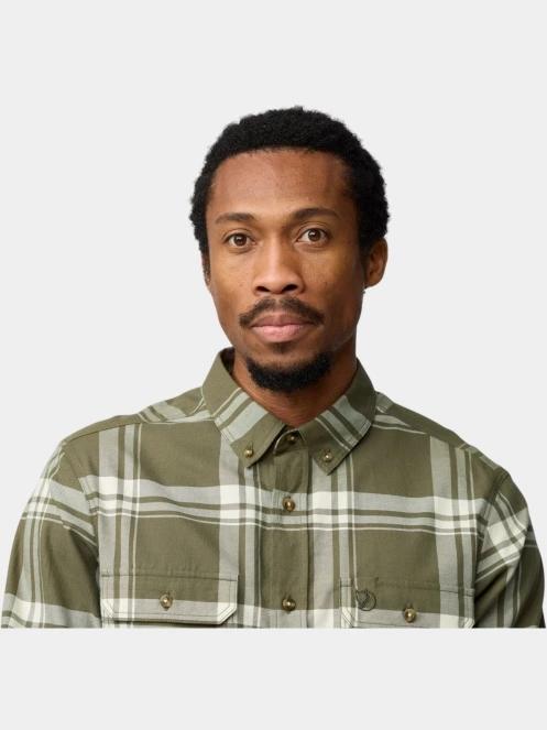 Fjallraven Övik Lite Flannel Shirt M férfi hosszú ujjú ing zöld színben 5