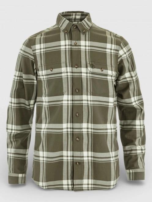 Fjallraven Övik Lite Flannel Shirt M férfi hosszú ujjú ing zöld színben 7