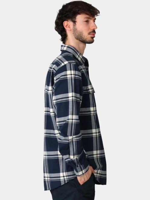 Fjallraven Övik Lite Flannel Shirt M férfi hosszú ujjú ing sötétkék színben 3