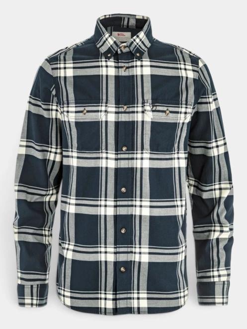 Fjallraven Övik Lite Flannel Shirt M férfi hosszú ujjú ing sötétkék színben 6
